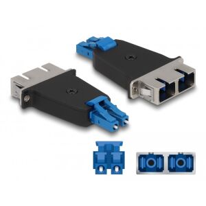 Delock Optikai szál hibrid párosító LC Duplex apa - SC Duplex anya kék