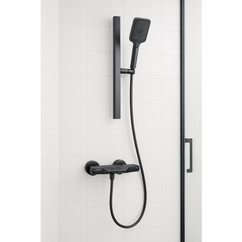 Комплект за душ La Brocca BAS005 матово черен с регулируема струя и високо налягане