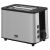 Beko TAM7321I 2-Scheiben Toaster, Silber und Schwarz, schräge Ansicht mit Logo