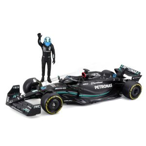 Bburago 1:24 Mercedes-AMG F1 W14 E Performance 2023 model samochodu z figurką kierowcy, rozpakowany - Bburago