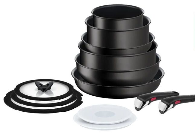 E-shop Tefal L3999953 Sada panvíc Ingenio s čiernym kameňom 13 kusov