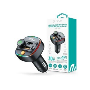 Devia Smart Series 30W Autós Gyorstöltő és Bluetooth FM Transmitter 135380908 - Devia