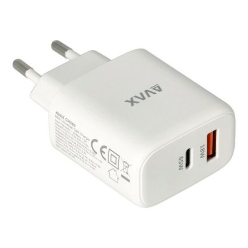 AVAX CH360 SPEEDY 65W GaN USB A (QC)+Type C (PD3.0) fehér hálózati töltő 135382033