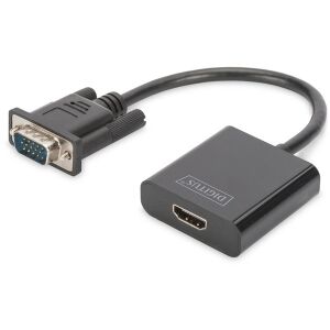 DIGITUS VGA apa -> HDMI anya adapter audio kábellel 135384454 - VGA átalakító