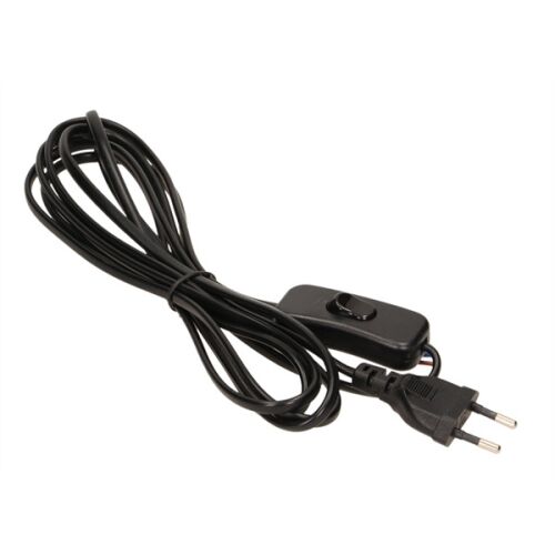 Commel 0113 H03VV H2-F 2,5A 250V 2X0,75mm2 2m fekete vezeték zsinórközi kapcsolóval 135389959