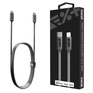NextOne LGHT-USBC-MET-SG 1,2m USB C-Lightning metál asztroszürke kábel 135391325 - Lightning kábel