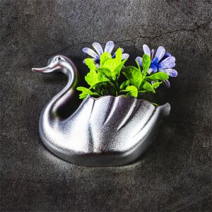 IRIS E5599 ezüst-, vagy arany színű, hattyú alakú hűtőmágnes művirággal 8x8cm 135391591 - Hűtőmágnes