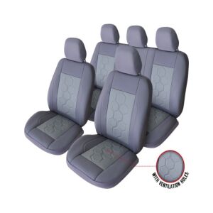 Set huse pentru scaune auto King Grey cu orificii de ventilație - Huse pentru scaune auto
