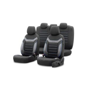 Set complet de huse auto Individual Blue pe fundal alb - Huse pentru scaune auto