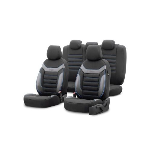 Set complet de huse auto Individual Blue pe fundal alb