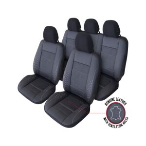 Set huse auto din piele neagră Atlas cu umbrelă - Huse pentru scaune auto