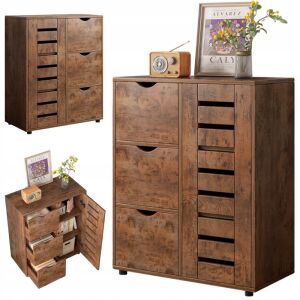 GERÄUMIGE RETRO-LOFT-KOMMODE AUS HOLZ IM WOHNZIMMER