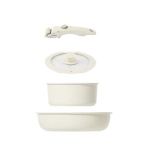 Комплект от 4 тенджери и тигани за готвене, незалепващо покритие, термоустойчив, подвижна дръжка, размери 18/20 см, за котлони, фурни и газови... 135627125 - Дом и градина