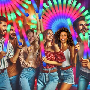 1 DB-Színes LED habszivacsbot – Elemes világítós rúd bulikhoz, koncertekhez, felvonulásokhoz 135417616 - Fénycsöves lámpa