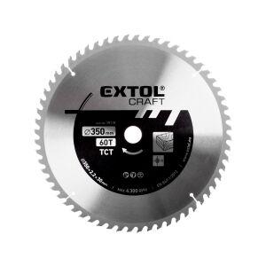 Lama fierastrau circular, EXTOL CRAFT, 19119, 60T, 350mm 135450905 - Accesorii fierăstrău circular manual