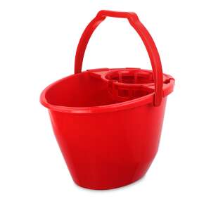 Red 11 liter oval mop bucket with wringer basket, Bonus brand - Bonus