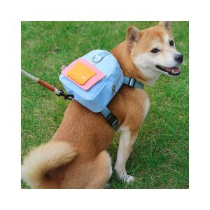 Kutya hátizsák hám pórázzal - S - kék