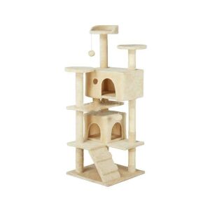 Macskabútor több szintes - 130 cm - bézs