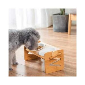 Állítható magasságú fa etető tál