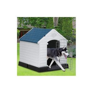 Nagy méretű műanyag kutyaház fém ajtóval, husky fajtának is megfelelő - Kutyaház