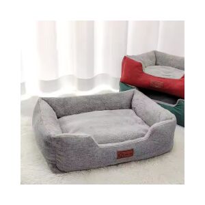 Pihe-puha plüss fekhely kutyáknak, cicáknak - szürke - M