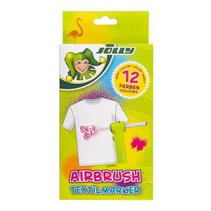Jolly Airbrush Textile 12 darabos kétvégű színes textilmarker utántöltő készlet 135475372 - Textilmarker