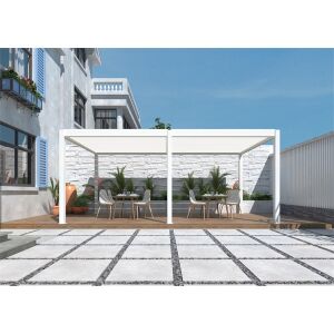 Iris MP-106WH bioklimatikus, elektromos mozgatású, LED világítású, fehér 6x4 m pergola 135476893 - Pergola