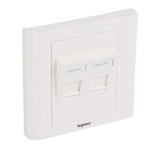 Legrand 632797 2xRJ45 Keystone port fogadására Linkeo süllyesztett szerelvény