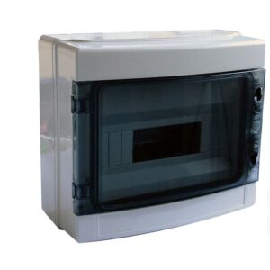 Tracon EDFKIP65-12/1  1×12 mod/ H×W×D=260×300×140mm/ IP65/ 660V AC átlátszó ajtóva/ N/PE sínnel falon kívüli 135483052 - Tracon