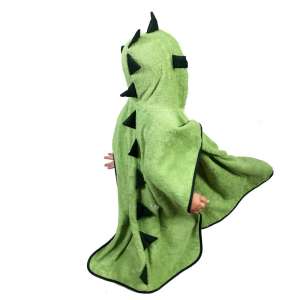 Green dragon hooded towel for kids, bathrobe, bath towel, soft, absorbent, 100% cotton - Bath Towel, Washcloth, Hooded Towel