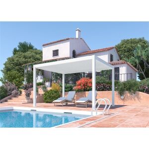 Iris MP-103WH bioklimatikus, elektromos mozgatású, LED világítású, fehér 3x4 m pergola 135483518 - Pergola