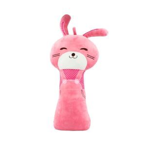 Poduszka na pas bezpieczeństwa, wzór z różowym króliczkiem, Giftdesign, 50x24 cm, mikrofibra + bawełna PP