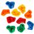 Set of 10 colorful climbing holds for kids.