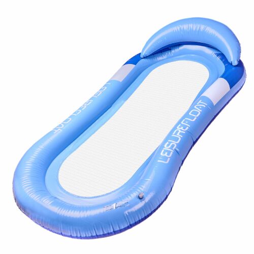 LeisureFloat надуваем син хамак за басейн с облегалка за глава