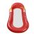 Angled view of LeisureFloat Red Inflatable Water Hammock with headrest