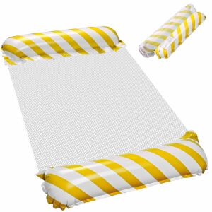 Inflatable beach mattress hammock hammock water lounger chair swimming pool yellow