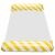 Front view of inflatable yellow and white striped pool hammock lounger