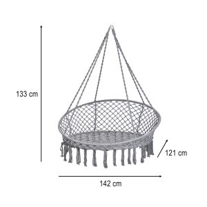 Gólyafészek hinta háttámlával kerti hinta 120x140x140 XXL szürke 135505428