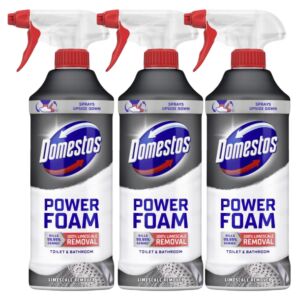 Domestos Power Foam Toilet and Bathroom Cleaner Spray, 3 pack. Kills 99.9% of bacteria and removes limescale. - Cleaning
