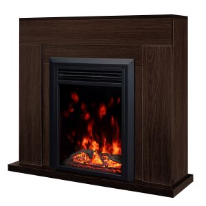 Ukośny widok kominka elektrycznego Art Flame Agnes wenge - Art Flame