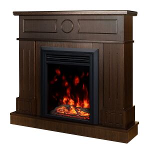 Ukośny widok kominka elektrycznego Art Flame Ambasador wenge & Cris - Art Flame