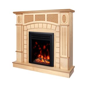 Kominek elektryczny Art Flame Amsterdam z drewnianą obudową i realistycznym efektem płomienia - Art Flame