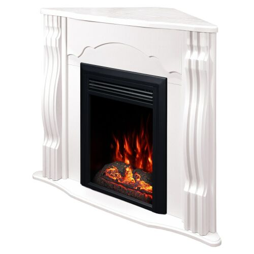 Elektryczny kominek narożny Art Flame Clasic & Cris z realistycznym efektem płomienia