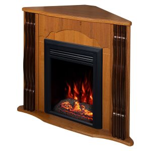 Widok pod kątem elektrycznego kominka narożnego Art Flame Clasic maro & Cris - Art Flame