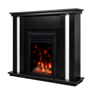 Widok pod kątem kominka elektrycznego Art Flame Gustavo & Cris - Art Flame