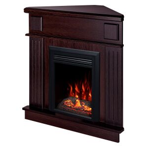 Angewinkelte Ansicht des Art Flame Marina Wenge & Crist elektrischen Eckkamins - Kamin & Herd