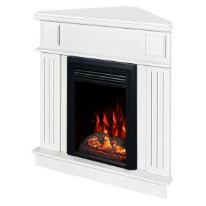 Elektromos kandalló Marina Colt white & Cris, Art Flame, 1000x1000x500 mm, 1500 W, Fa recsegő hatás, 10 láng szén, Termosztát, Időzítő