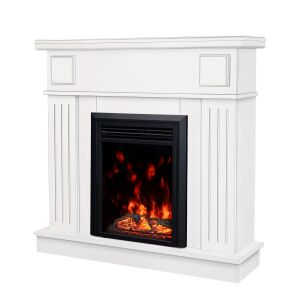 Ukośny widok kominka elektrycznego Art Flame Marina z efektem płomienia - Art Flame