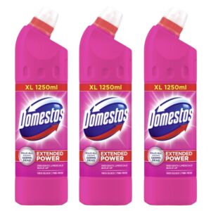 Domestos Pink Fresh Dickbleiche 3x1250ml, tötet Keime ab, verhindert Kalkablagerungen - Desinfektionsmittel für den Haushalt