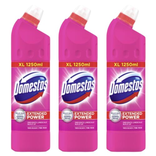 Domestos Pink Fresh sűrű fertőtlenítő 3x1250ml, elpusztítja a baktériumokat, megelőzi a vízkövet